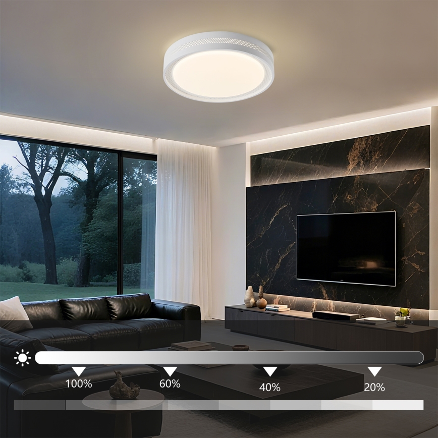 Brilagi - LED dimmējams griestu gaismeklis KREON LED/54W/230V 3000-6000K balts diam. 38 cm + tālvadība