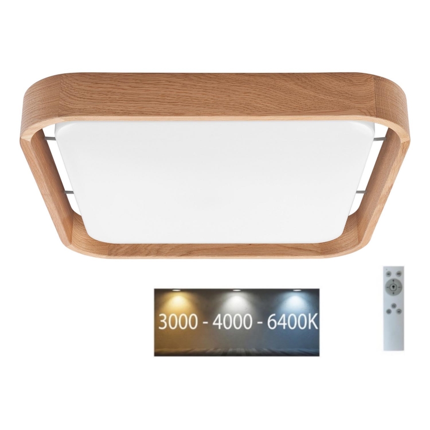 Brilagi - LED regulējams griestu gaismeklis MANAROLA CUBIC LED/24W/230V 45x45 cm 3000-6500K ozols + tālvadības pults