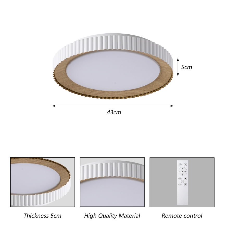 Brilagi - dimējama LED griestu lampa NEXO LED/48W/230V 3000-6000K balta Ø43 cm + tālvadība