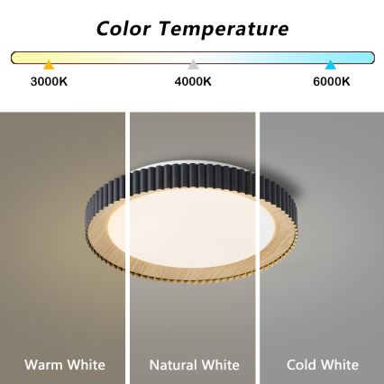 Brilagi - dimmējams griestu gaismeklis NEXO LED/48W/230V 3000-6000K melns Ø 43 cm + tālvadības pults