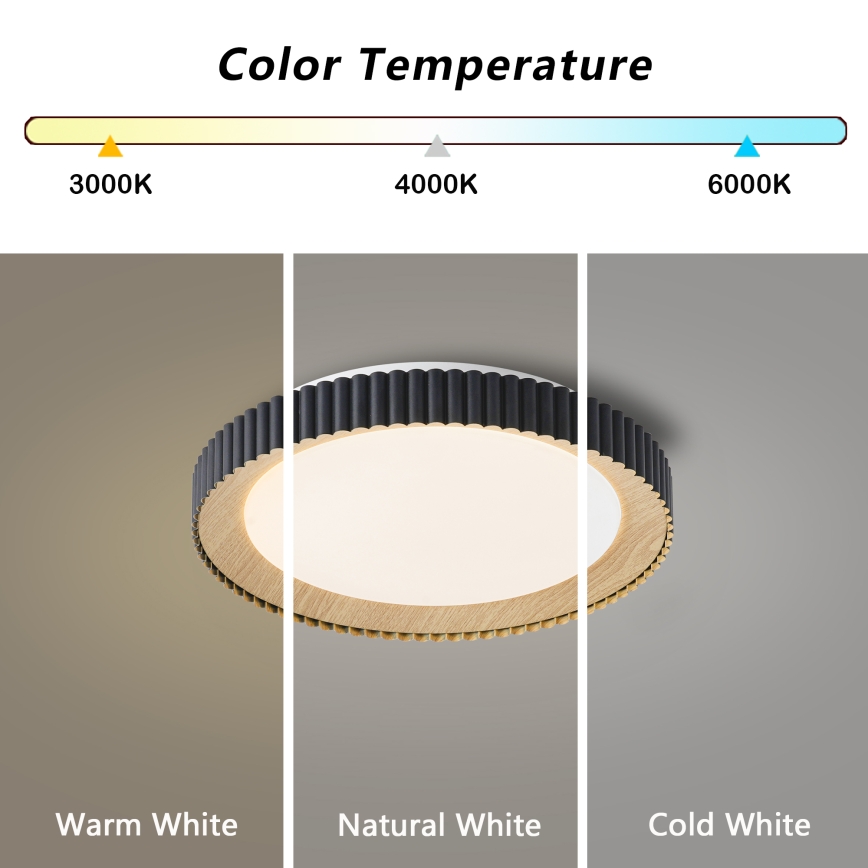 Brilagi - dimmējams griestu gaismeklis NEXO LED/48W/230V 3000-6000K melns Ø 43 cm + tālvadības pults