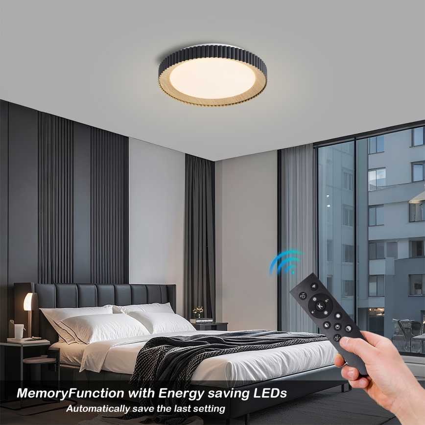 Brilagi - dimmējams griestu gaismeklis NEXO LED/48W/230V 3000-6000K melns Ø 43 cm + tālvadības pults