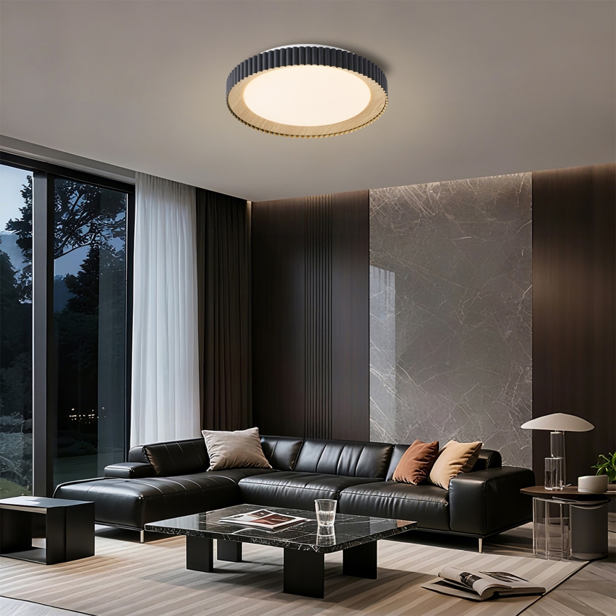 Brilagi - dimmējams griestu gaismeklis NEXO LED/48W/230V 3000-6000K melns Ø 43 cm + tālvadības pults