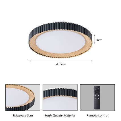 Brilagi - dimmējams griestu gaismeklis NEXO LED/48W/230V 3000-6000K melns Ø 43 cm + tālvadības pults