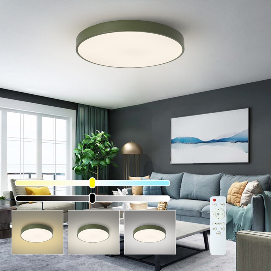 Brilagi - LED griestu gaismeklis ar regulējamu spilgtumu POOL LED/60W/230V 3000-6000K Ø 60 cm zaļš + tālvadības pulti