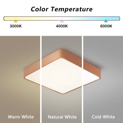 BRILAGI - LED regulējams griestu gaismeklis POOL SQUARE LED/48W/230V 3000-6000K 50x50 cm bronzas krāsā + tālvadības pults