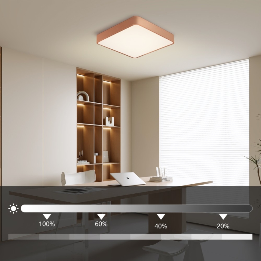 BRILAGI - LED regulējams griestu gaismeklis POOL SQUARE LED/48W/230V 3000-6000K 50x50 cm bronzas krāsā + tālvadības pults
