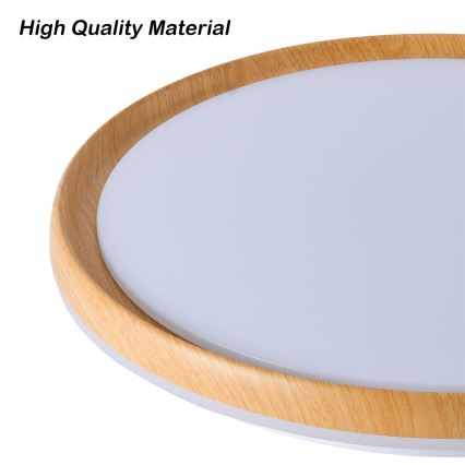 Brilagi - LED dimmējams griestu gaismeklis RIVO LED/72W/230V 3000-6000K koka dekors, Ø 50 cm + tālvadības pults