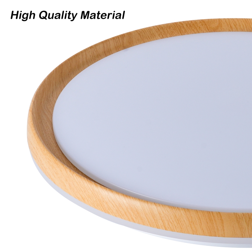 Brilagi - LED dimmējams griestu gaismeklis RIVO LED/72W/230V 3000-6000K koka dekors, Ø 50 cm + tālvadības pults