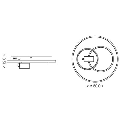 Brilagi - Regulējama LED griestu lampa UNITY LED/60W/230V + 1xGU10/3W 3000-6000K Ø 50 cm balta/melna + ar tālvadības pulti