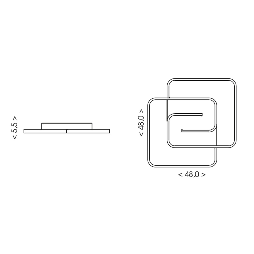 Brilagi - LED dimmējams griestu gaismeklis VELO LED/64W/230V 3000-6500K 48x48 cm + tālvadības pults