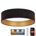 Brilagi - LED regulējams griestu gaismeklis VELVET SMART LED/24W/230V Ø 45 cm 2700-6500K Wi-Fi Tuya melna/zelta + tālvadības pults