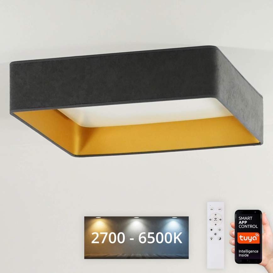 Brilagi - LED regulējams griestu gaismeklis VELVET SQUARE SMART LED/36W/230V 2700-6500K Wi-Fi Tuya + tālvadība pelēka