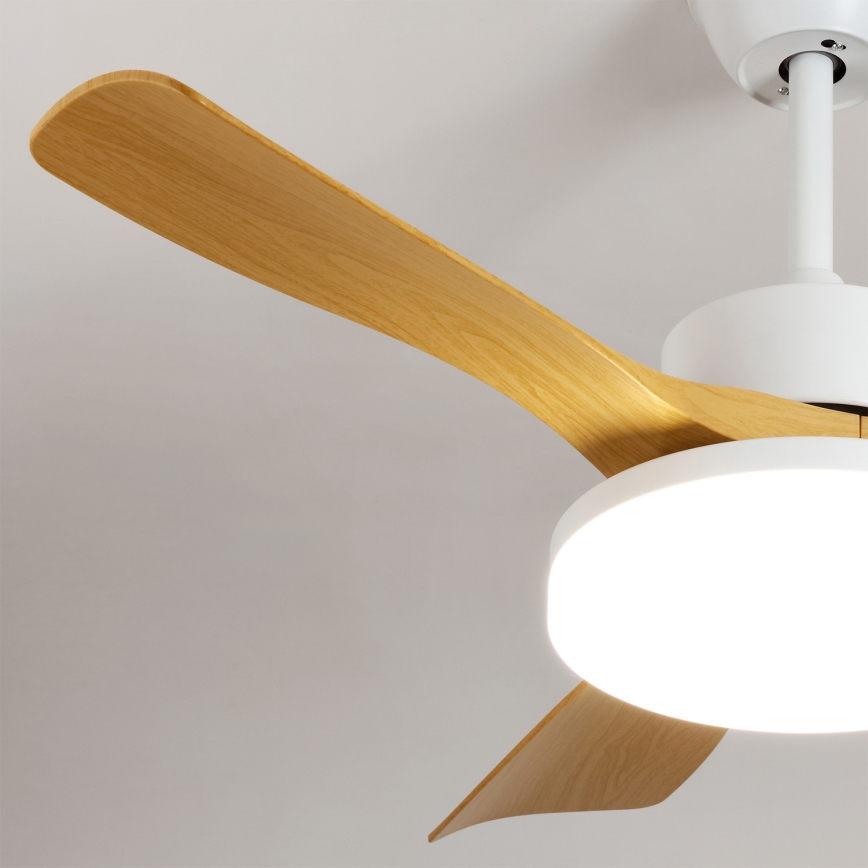 Brilagi - LED aptumšojams griestu ventilators LED/34W/230V 106 cm balts/brūns + tālvadības pults