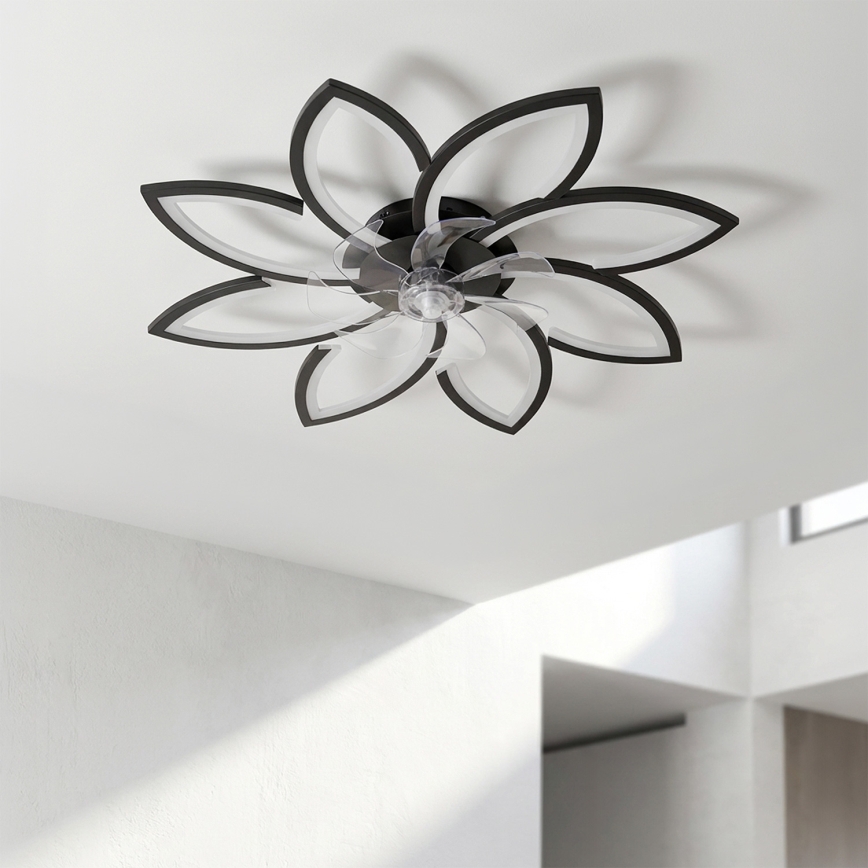 Brilagi - regulējams LED griestu ventilators LED/43W/230V Ø 90 cm melns + tālvadības pults