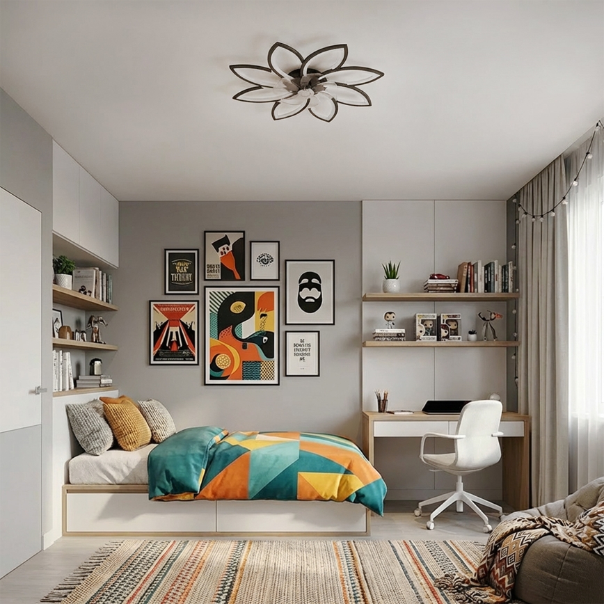 Brilagi - regulējams LED griestu ventilators LED/43W/230V Ø 90 cm melns + tālvadības pults