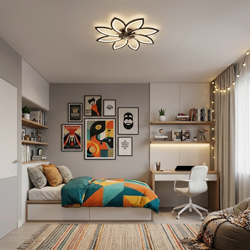 Brilagi - regulējams LED griestu ventilators LED/43W/230V Ø 90 cm melns + tālvadības pults