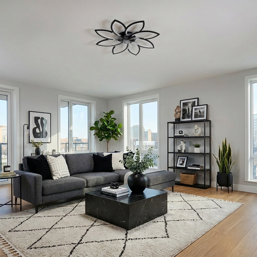 Brilagi - regulējams LED griestu ventilators LED/43W/230V Ø 90 cm melns + tālvadības pults