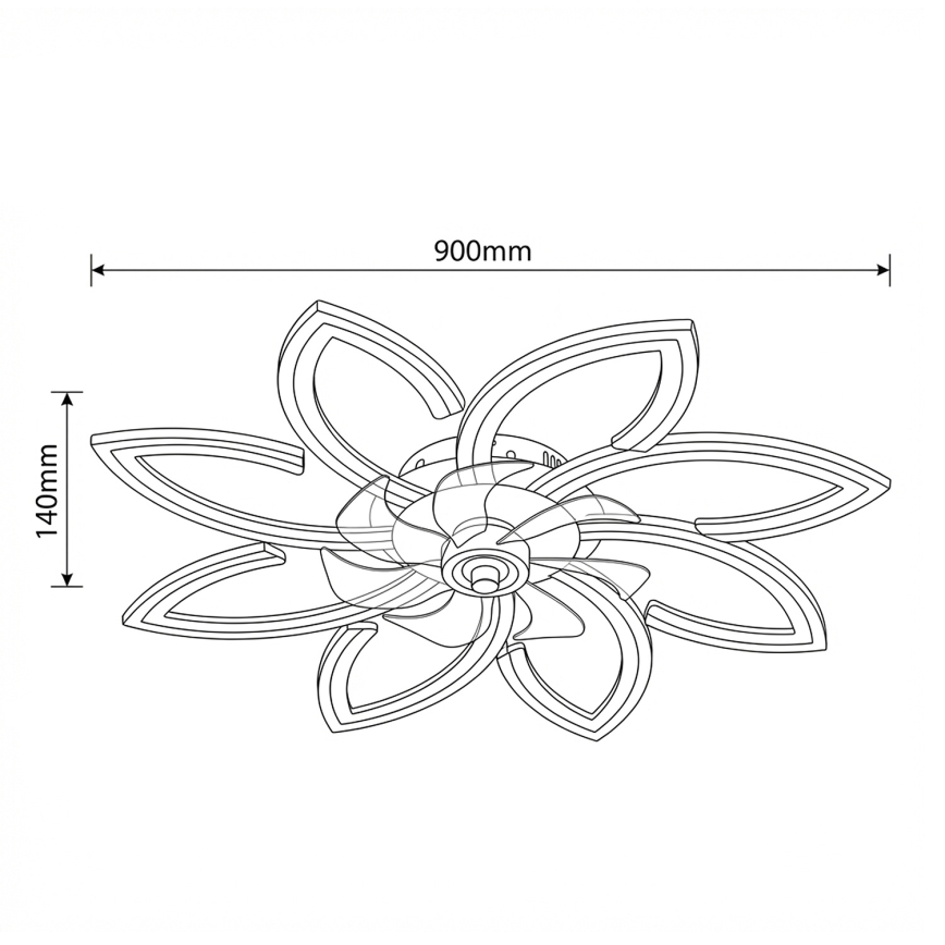 Brilagi - regulējams LED griestu ventilators LED/43W/230V Ø 90 cm melns + tālvadības pults