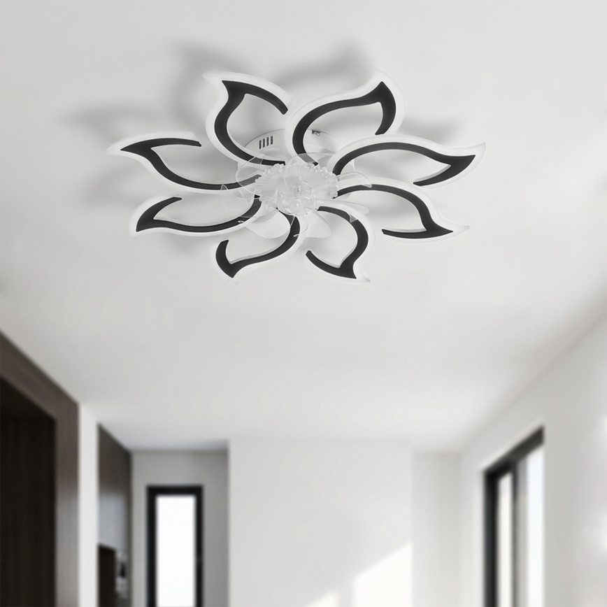 Brilagi - LED dimējams griestu ventilators LED/44W/230V 3000-6500K diametrs 90 cm melns + tālvadības pults