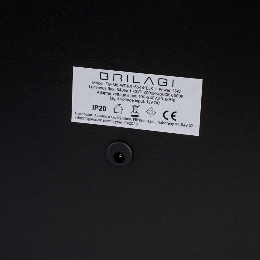 BRILAGI - LED aptumšojams grima spogulis CALIFORNIA LED/22W/230V 3000/4000/6500K 58x43 cm melns