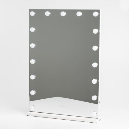 BRILAGI - LED Regulējams grima spogulis HOLLYWOOD LED/15W/230V CCT + 2x USB 55x77 cm balts