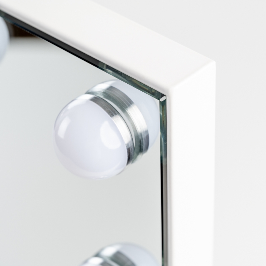 BRILAGI - LED Regulējams grima spogulis HOLLYWOOD LED/15W/230V CCT + 2x USB 55x77 cm balts