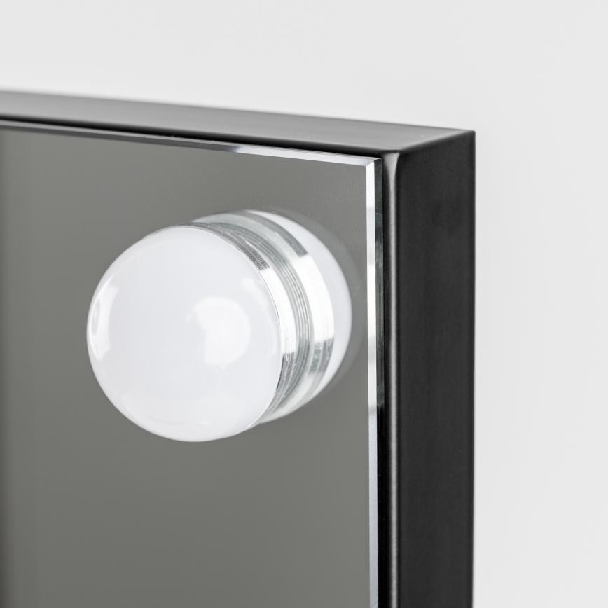 BRILAGI - LED dimējams grima spogulis HOLLYWOOD LED/15W/230V CCT + 2x USB 55x77 cm melns