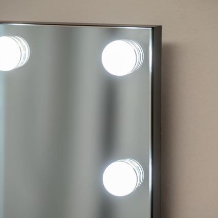 BRILAGI - LED dimējams grima spogulis HOLLYWOOD LED/15W/230V CCT + 2x USB 55x77 cm melns