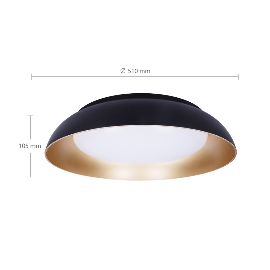 Brilagi - Regulējama LED griestu lampa ALVA LED/48W/230V 3000-6500K Ø 51 cm melna + tālvadība
