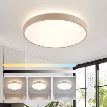 Brilagi - LED regulējams stropas gaismeklis GLASS POOL DOUBLE LED/48W/230V 3000-6000K 40 cm bēšs + ar tālvadības pulti