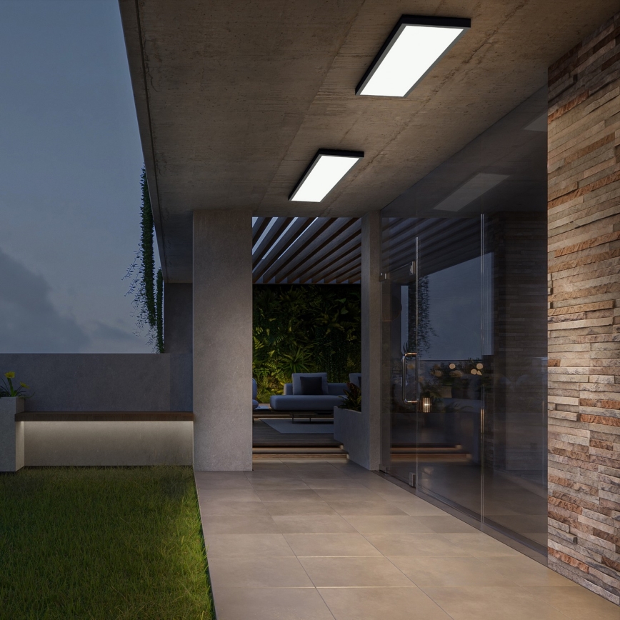 Brilagi - LED regulējama vannas istabas griestu lampa FRAME SMART LED/50W/230V 120x30 cm 3000-6000K IP44 melna + ar tālvadības pulti