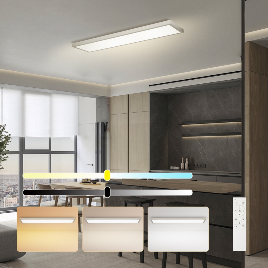 Brilagi - LED ar regulējamu spilgtumu vannas istabas griestu gaismeklis FRAME SMART LED/50W/230V 120x30 cm 3000-6000K IP44 sudraba + ar tālvadības pulti