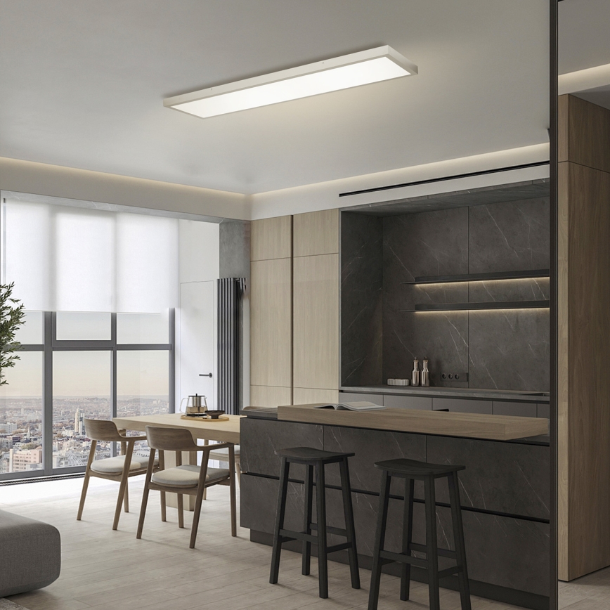 Brilagi - LED ar regulējamu spilgtumu vannas istabas griestu gaismeklis FRAME SMART LED/50W/230V 120x30 cm 3000-6000K IP44 sudraba + ar tālvadības pulti