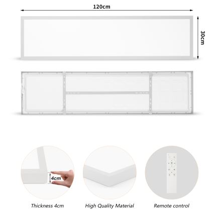 Brilagi - LED ar regulējamu spilgtumu vannas istabas griestu gaismeklis FRAME SMART LED/50W/230V 120x30 cm 3000-6000K IP44 sudraba + ar tālvadības pulti