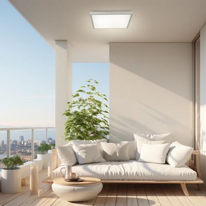 Brilagi - LED ar regulējamu spilgtumu vannas istabas griestu lampa FRAME SMART LED/50W/230V 60x60 cm 3000-6000K IP44 sudraba + tālvadības pults