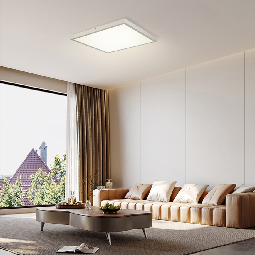 Brilagi - LED ar regulējamu spilgtumu vannas istabas griestu lampa FRAME SMART LED/50W/230V 60x60 cm 3000-6000K IP44 sudraba + tālvadības pults