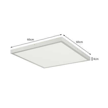 Brilagi - LED ar regulējamu spilgtumu vannas istabas griestu lampa FRAME SMART LED/50W/230V 60x60 cm 3000-6000K IP44 sudraba + tālvadības pults