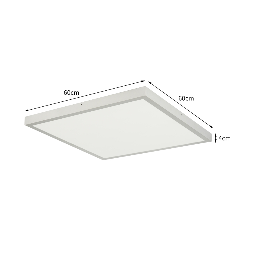 Brilagi - LED ar regulējamu spilgtumu vannas istabas griestu lampa FRAME SMART LED/50W/230V 60x60 cm 3000-6000K IP44 sudraba + tālvadības pults