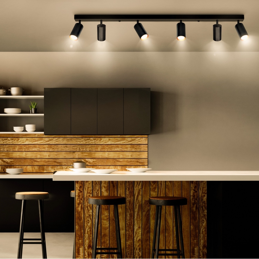 Brilagi - LED RGBW ar spilgtuma regulēšanu virziena gaismeklis SELE 6xGU10/6,5W/230V 2700-6500K melna/zelta