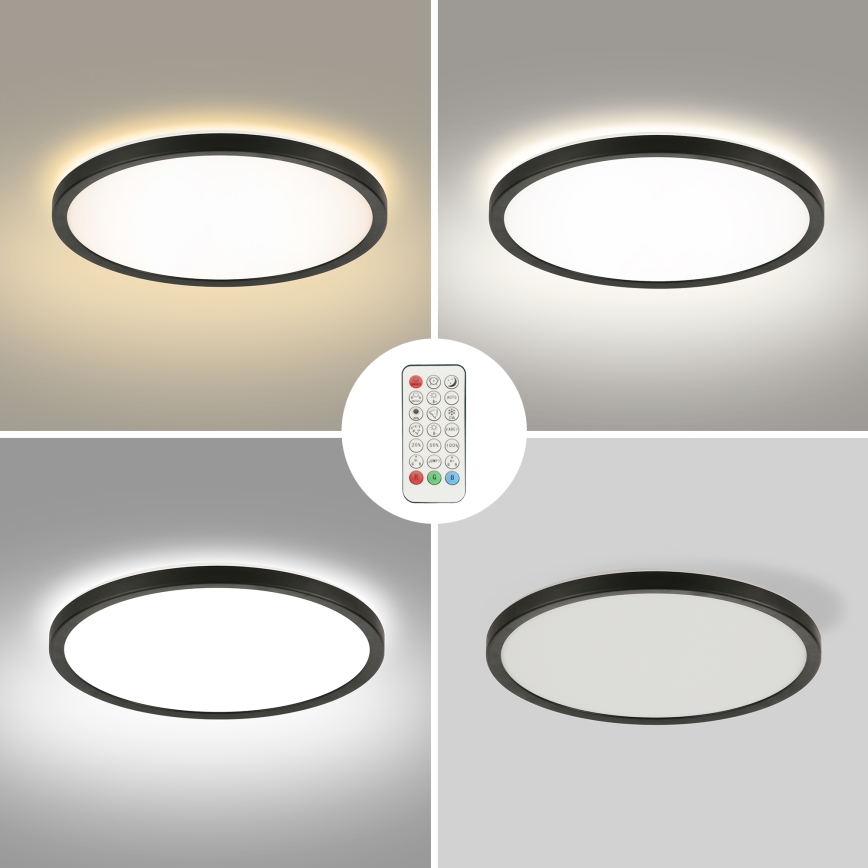 Brilagi - LED RGBW Aptumšojama griestu lampa ULTRA SLIM LED/18W/230V 2700-6500K d. 30 cm melna + tālvadības pults