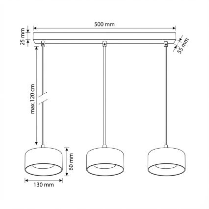 BRILAGI - LED RGB+CCT regulējama lustra uz troses AURA LUX 3xGX53/14W/230V 2700-6500K Wi-Fi Tuya melna/dūmota