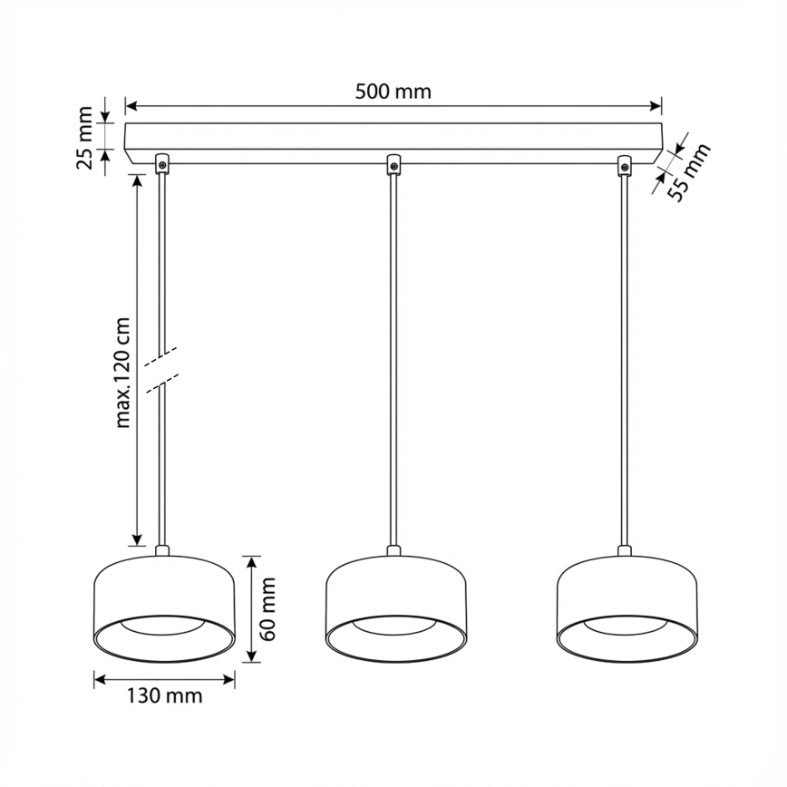 BRILAGI - LED RGB+CCT regulējama lustra uz troses AURA LUX 3xGX53/14W/230V 2700-6500K Wi-Fi Tuya melna/dūmota