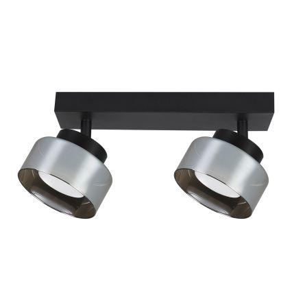 BRILAGI - LED RGB+CCT aptumšojams punktveida gaismeklis AURA LUX 2xGX53/14W/230V 2700-6500K Wi-Fi Tuya melns/dūmakains