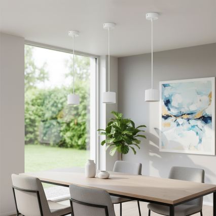 BRILAGI - LED RGB+CCT ar regulējamu spilgtumu pakaramais lustrs uz troses STRIPY 1xGX53/14W/230V pr. 82 mm 2700-6500K Wi‑Fi Tuya balts