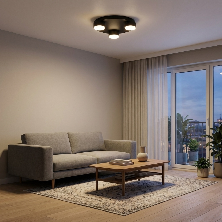 BRILAGI - LED RGB+CCT Regulējama griestu lampa MONO 3xGX53/14W/230V 2700-6500K Wi-Fi Tuya diam. 30 cm melna