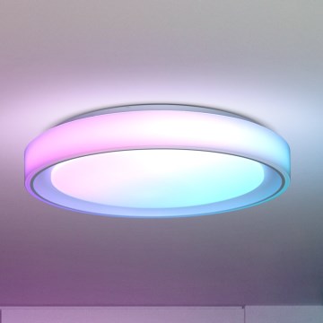 Brilagi - LED RGB ar regulējamu spilgtumu griestu lampa FLOCO LED/30W/230V Ø 39,5 cm 3000–6500 K Wi‑Fi (Tuya) + LED/6W + tālvadības pults
