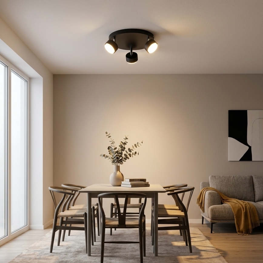 BRILAGI - LED RGB+CCT aptumšojams punktveida gaismeklis MONO 3xGX53/14W/230V 2700-6500K Wi-Fi Tuya melns
