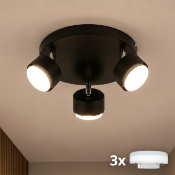 BRILAGI - LED RGB+CCT aptumšojams punktveida gaismeklis MONO 3xGX53/14W/230V 2700-6500K Wi-Fi Tuya melns
