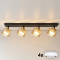 BRILAGI - LED RGB+CCT aptumšojams spotgaismeklis AURA LUX 4xGX53/14W/230V 2700-6500K Wi-Fi Tuya melns/zelts